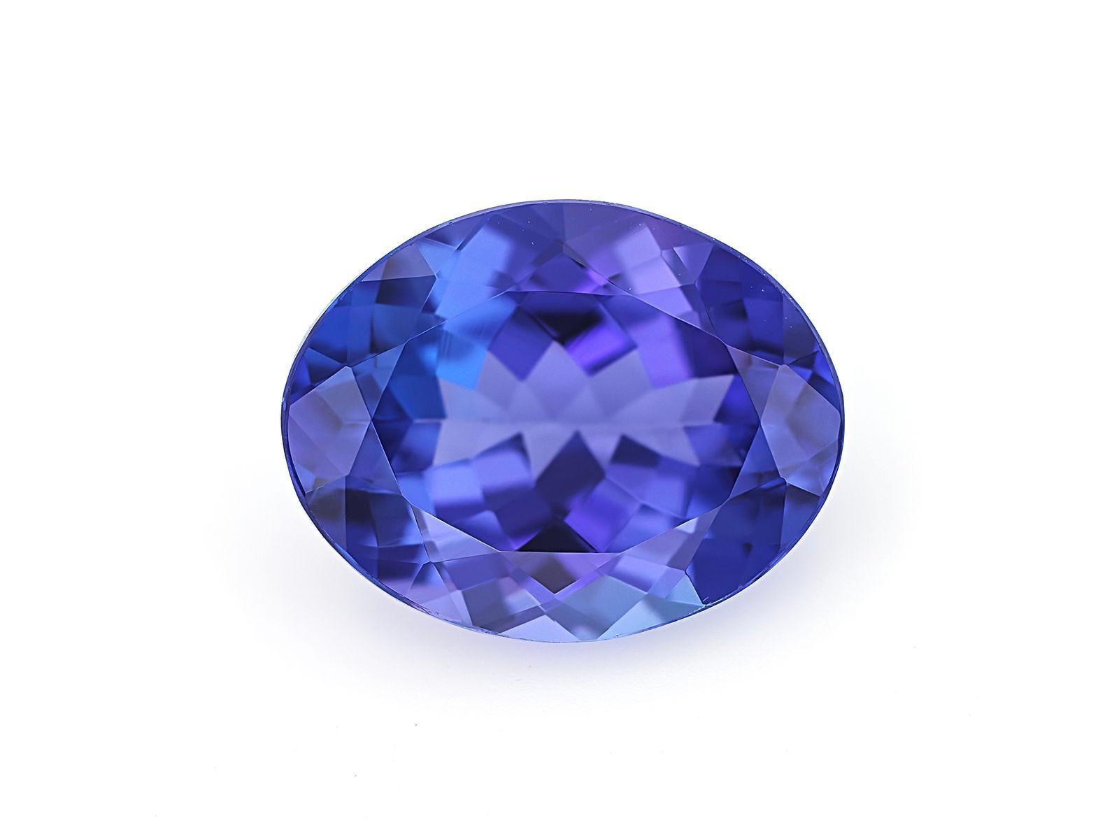 Art Déco Tanzanite naturale 10x8mm taglio sfaccettato AAAA colore ovale 2,45 carati gemma sfusa in vendita
