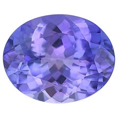 Tanzanite naturelle taille ovale facettée de 10 x 8 mm, pierre non sertie de 2,89 carats
