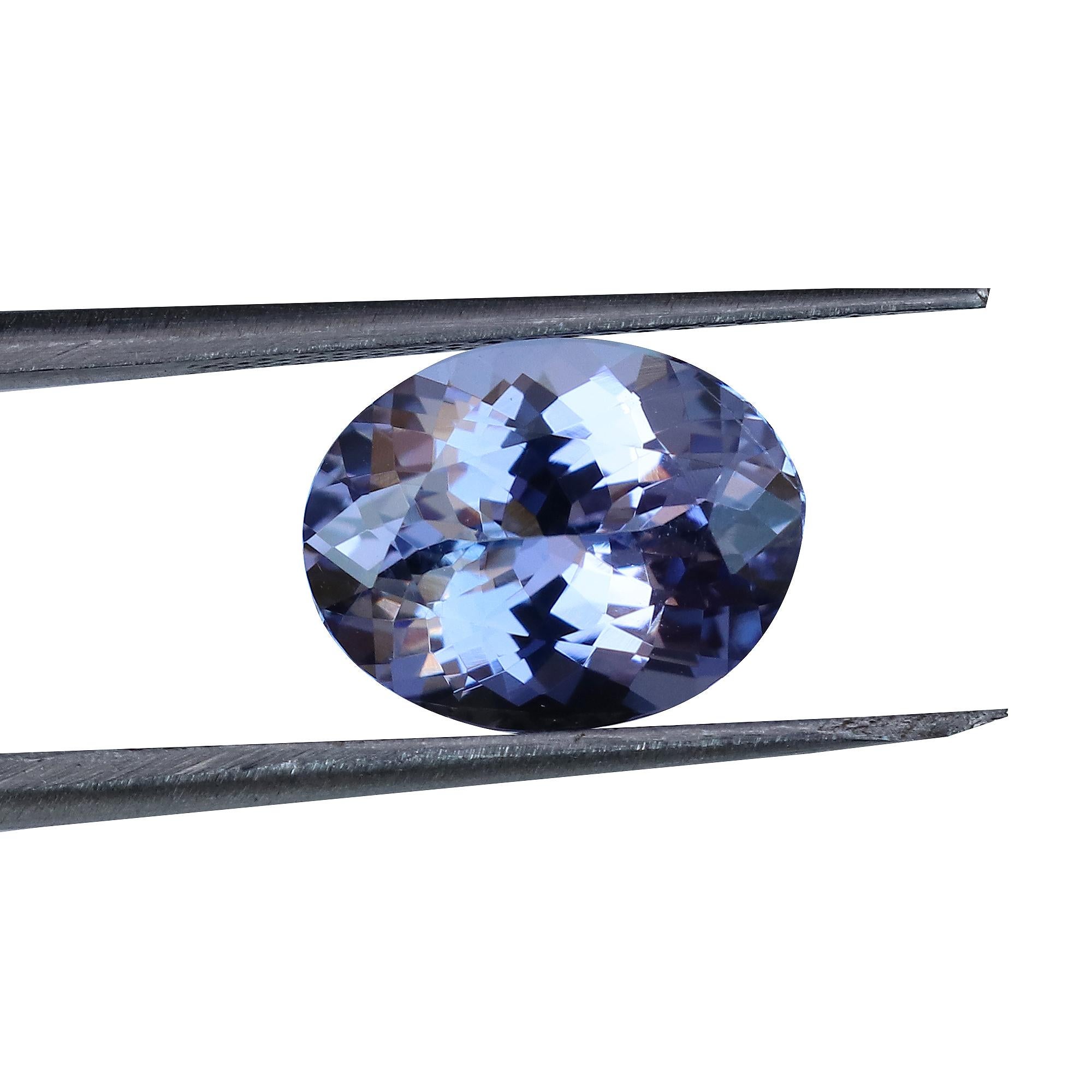 Art Deco Natural Tanzanite 12x10mm 4.83 Cts Oval AA Loose Gemstone December Birthstone For Sale