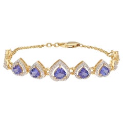 Natural Tanzanite 2.63cts & diamond 1.09cts bracelet in 14k gold