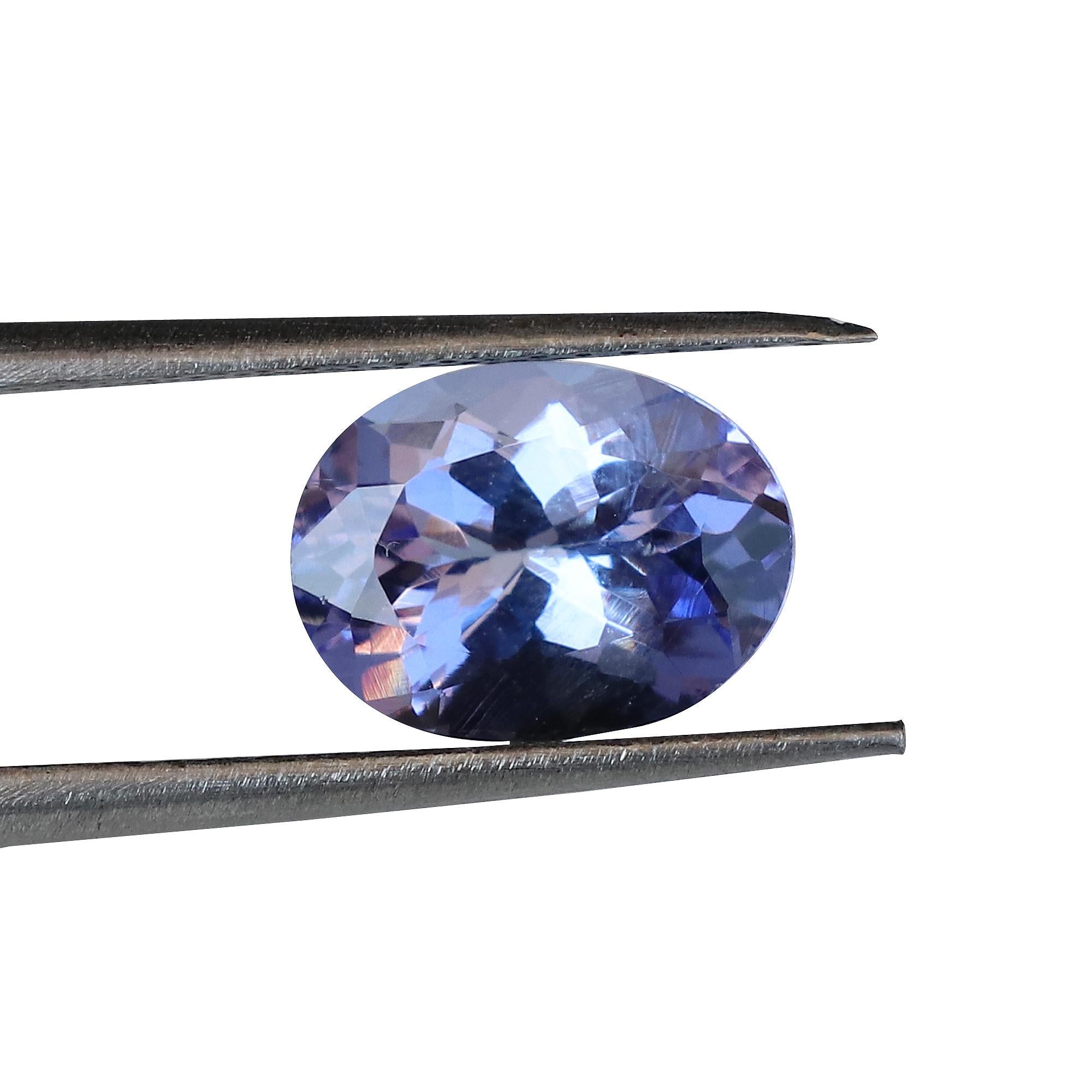 Tanzanita Natural 9X7mm AA Gema Ovalada Suelta Piedra de Nacimiento de Diciembre 2.74 Cts Art Decó en venta