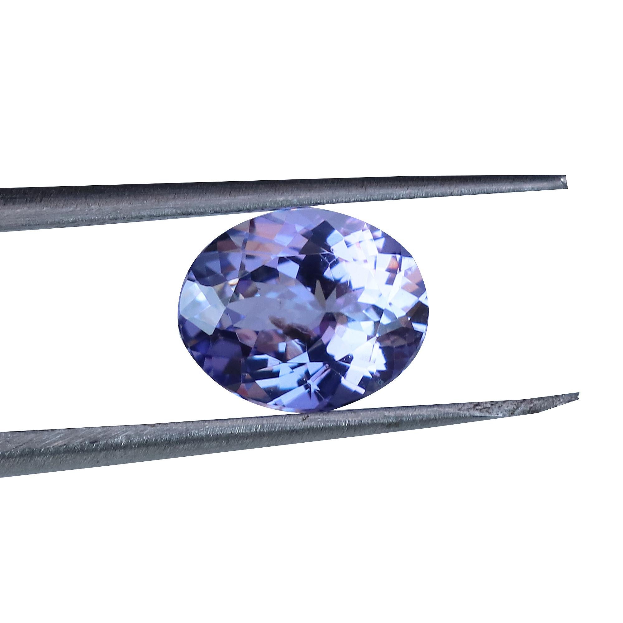 da uomo o donna Nature Tanzanite 7x9 mm 2,10 carati ovale 3A Gemma sciolta Dicembre Birthstone in vendita