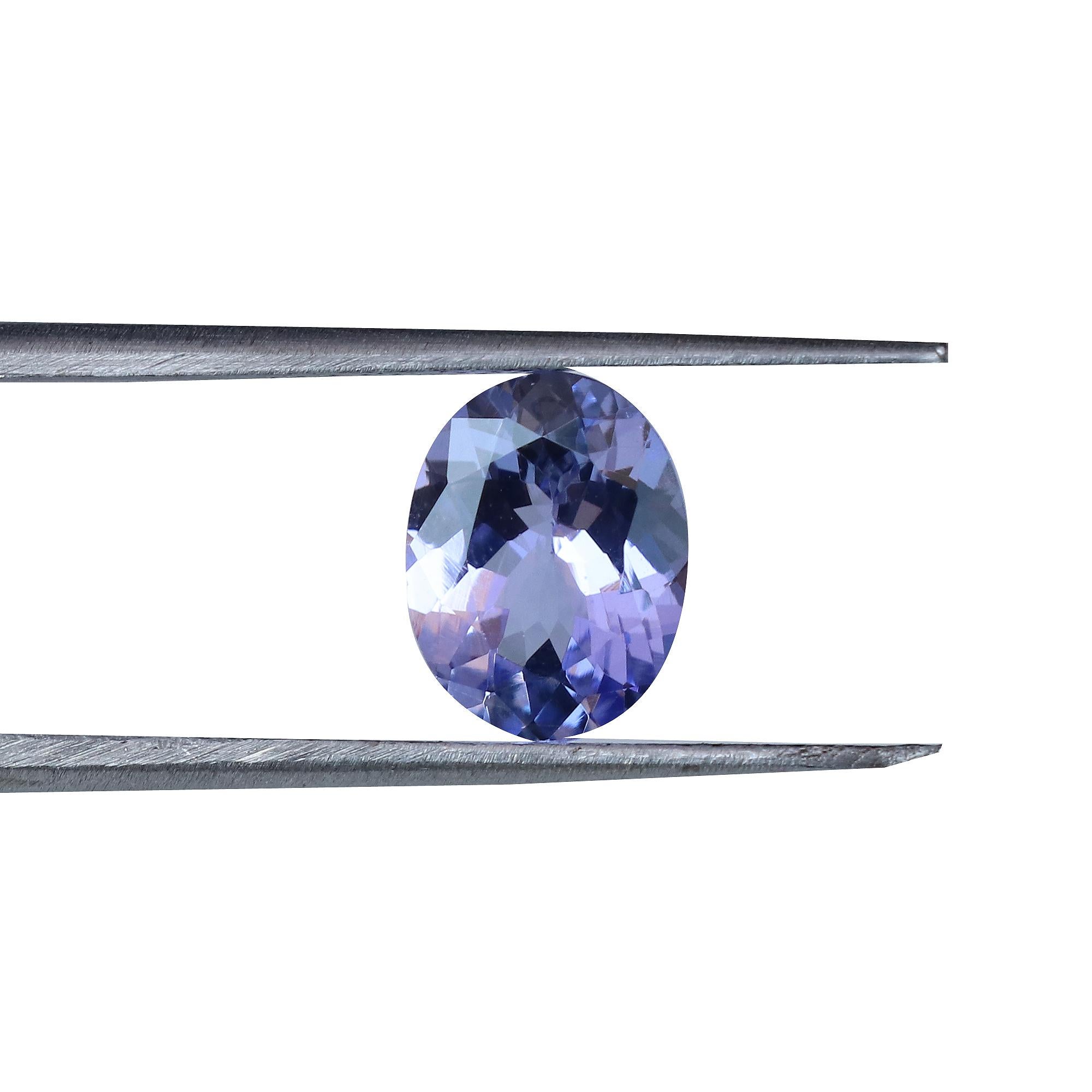 Art Deco Natural Tanzanite 8X10 mm 3.00 Cts Oval AA Loose Gemstone December Birthstone For Sale