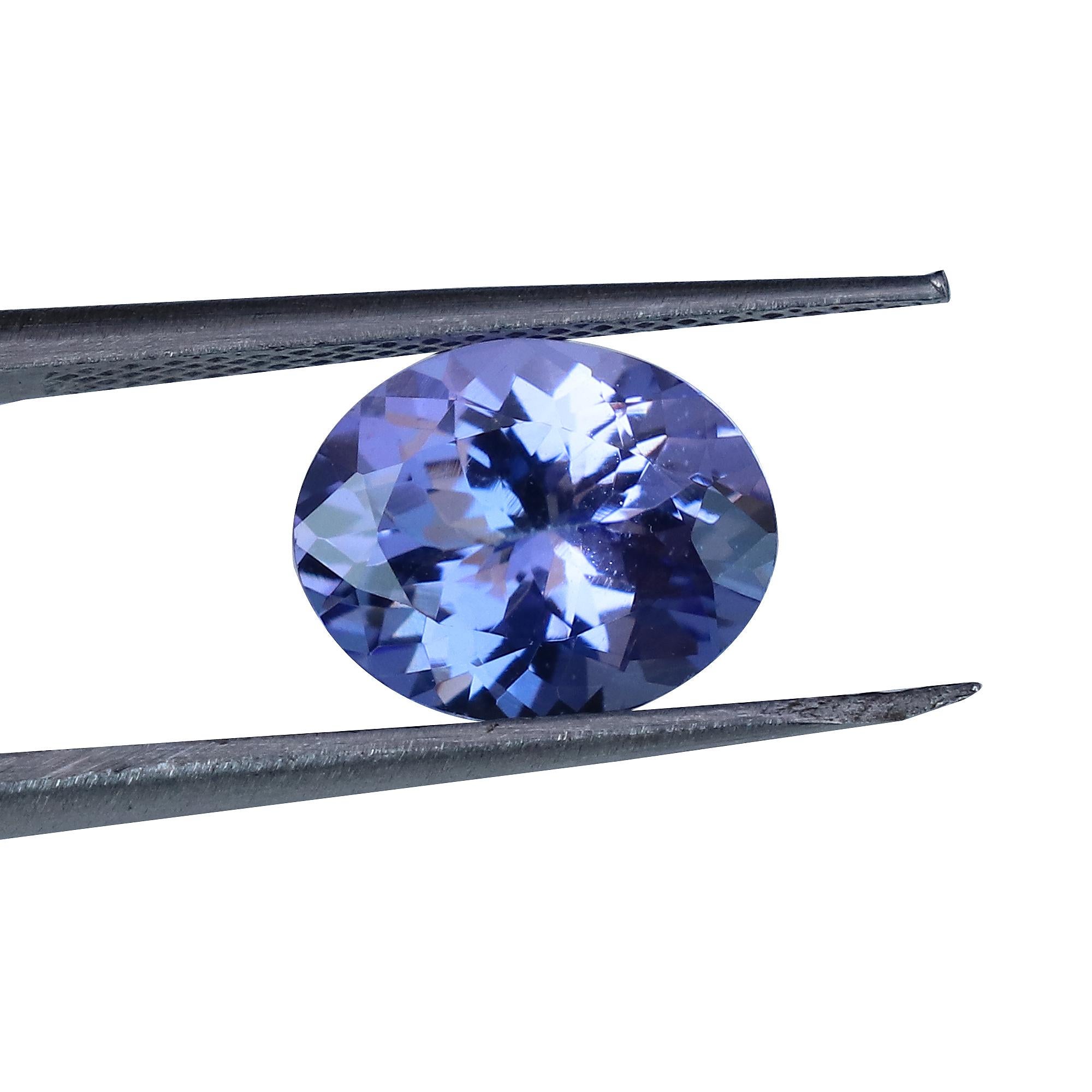 Natürlicher Tansanit 8x10mm 2,84 Cts Oval AAA Lose Edelstein Dezember Birthstone (Art déco) im Angebot