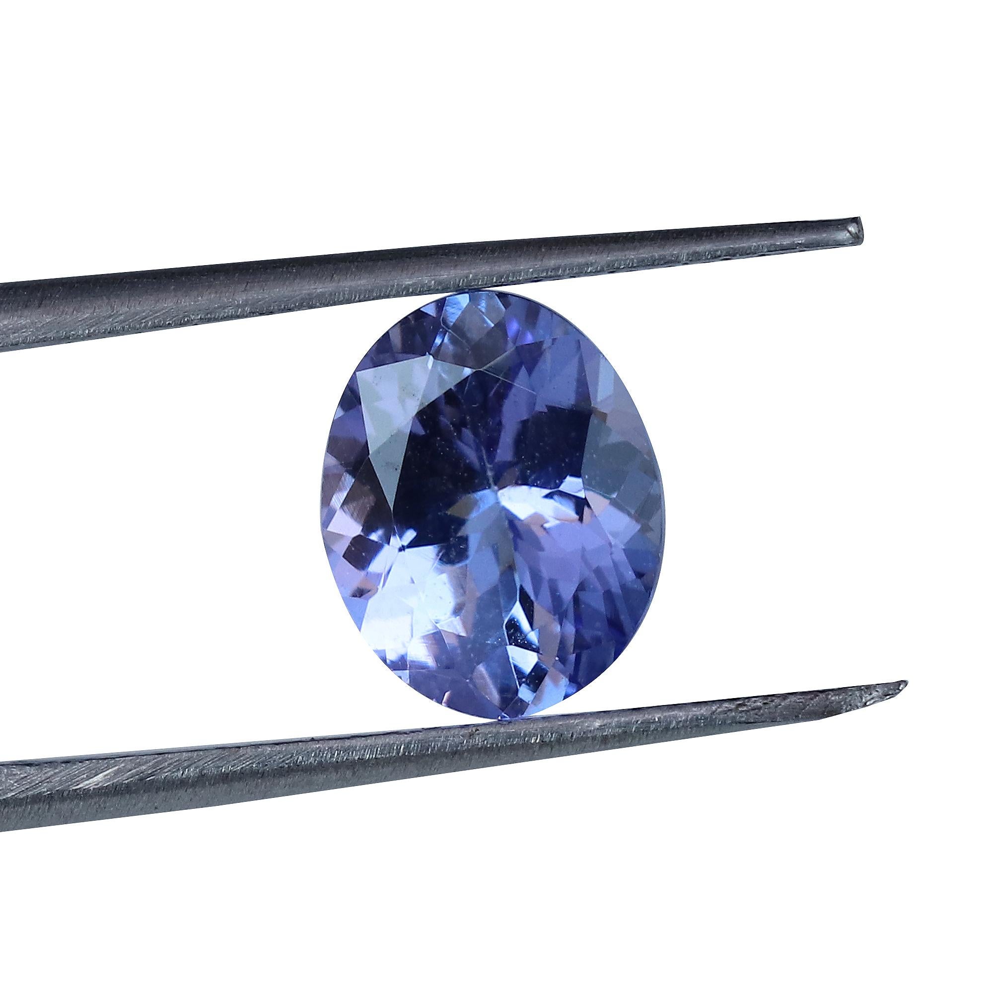 Natürlicher Tansanit 8x10mm 2,84 Cts Oval AAA Lose Edelstein Dezember Birthstone (Ovalschliff) im Angebot