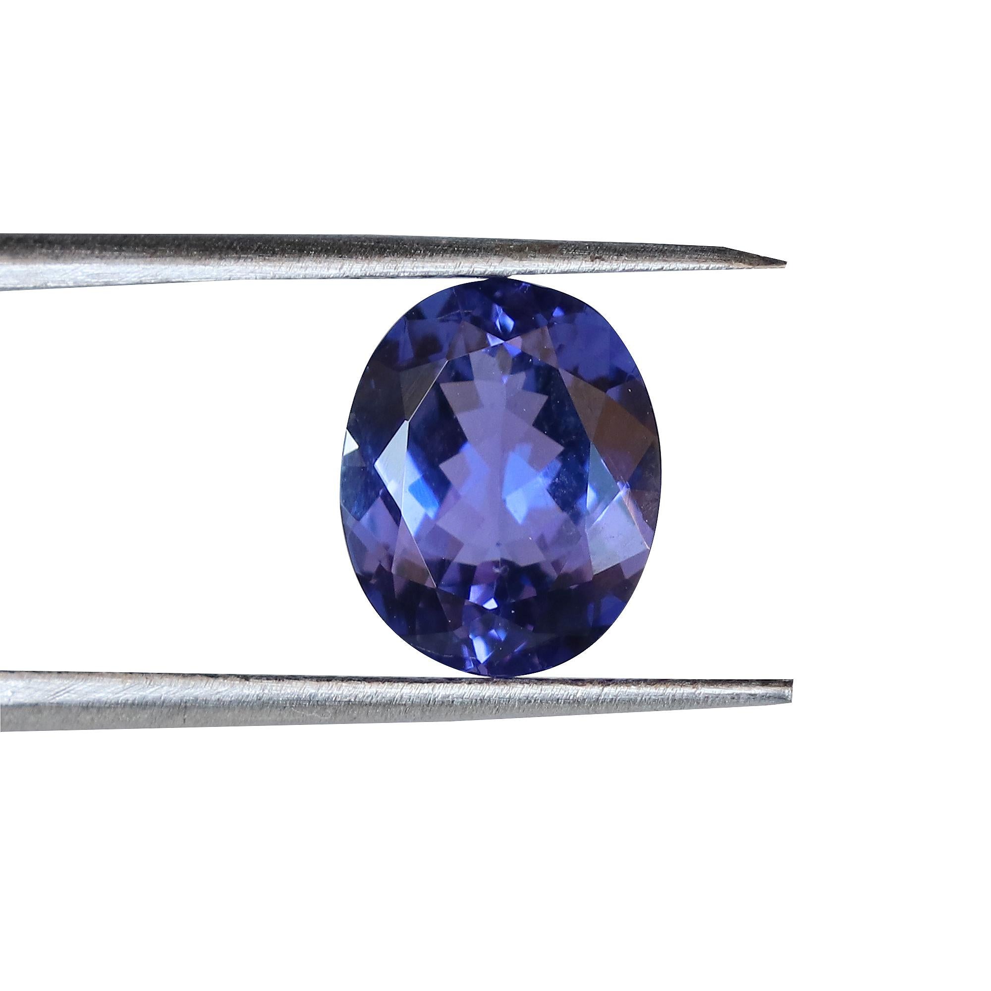 Oval Cut Natural Tanzanite 8x10mm AAA Oval Loose Gemstone December Birthstone 3.14 Cts For Sale