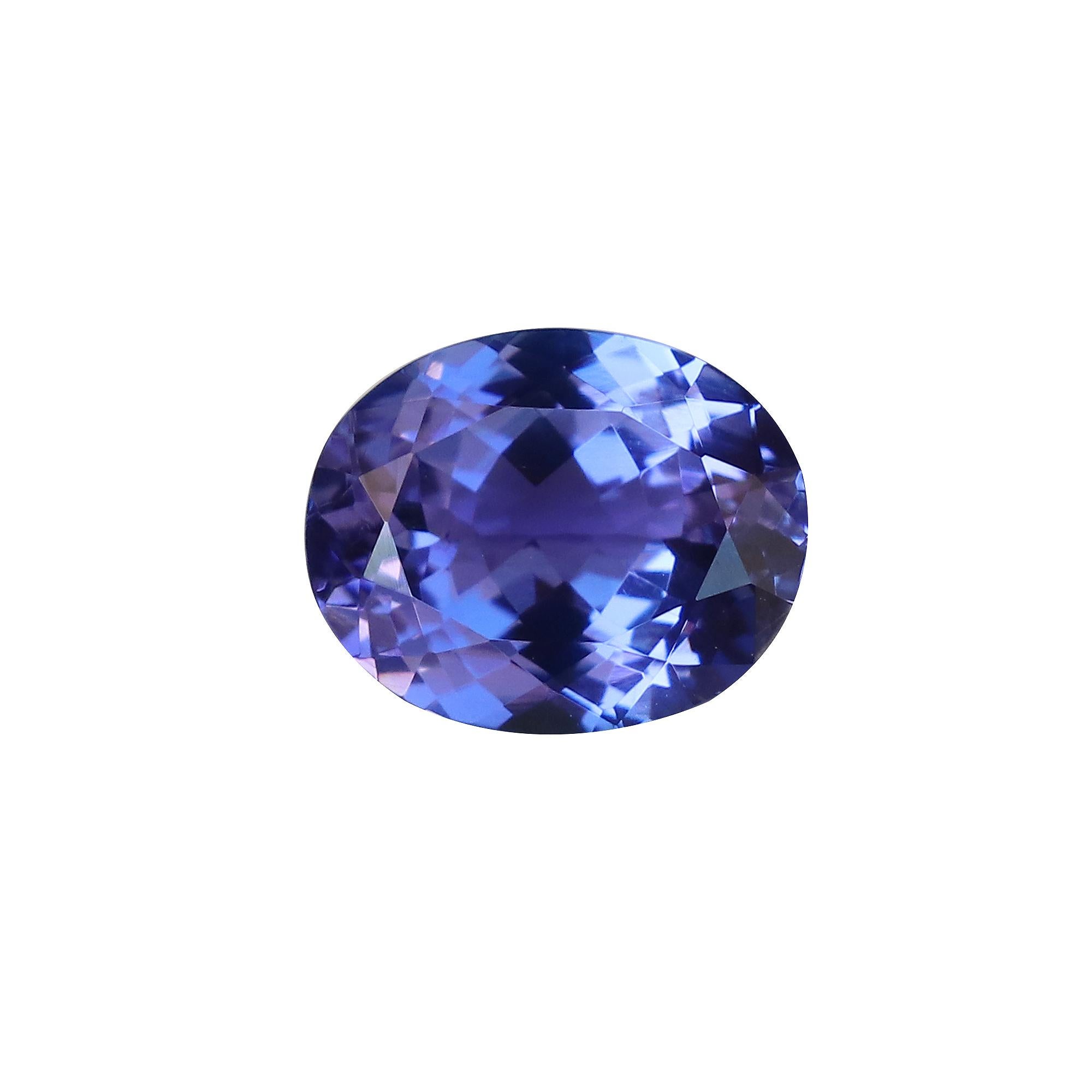 Natural Tanzanite 8x10mm AAA Oval Loose Gemstone December Birthstone 3.14 Cts In New Condition For Sale In New York, NY