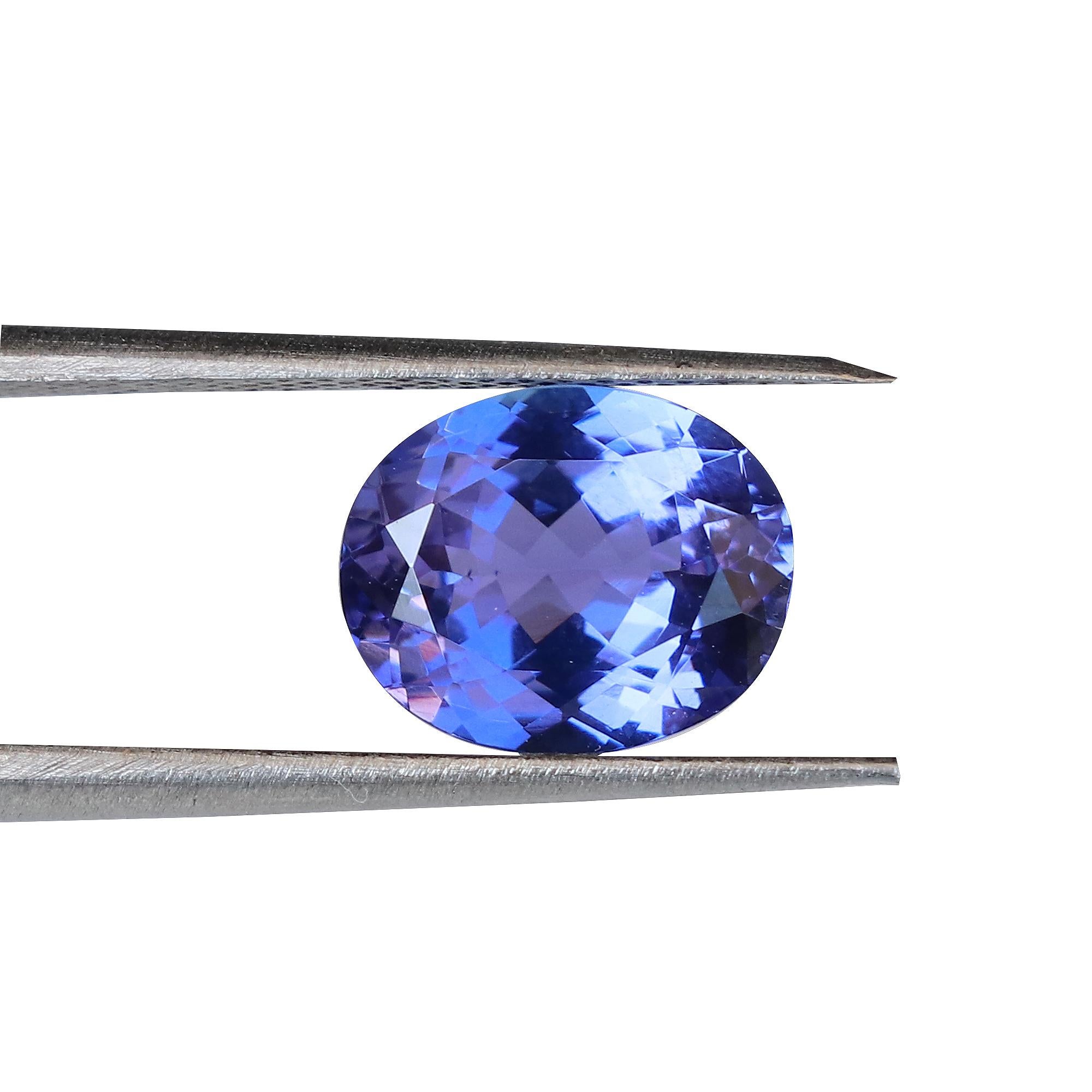 Women's or Men's Natural Tanzanite 8x10mm AAA Oval Loose Gemstone December Birthstone 3.14 Cts For Sale