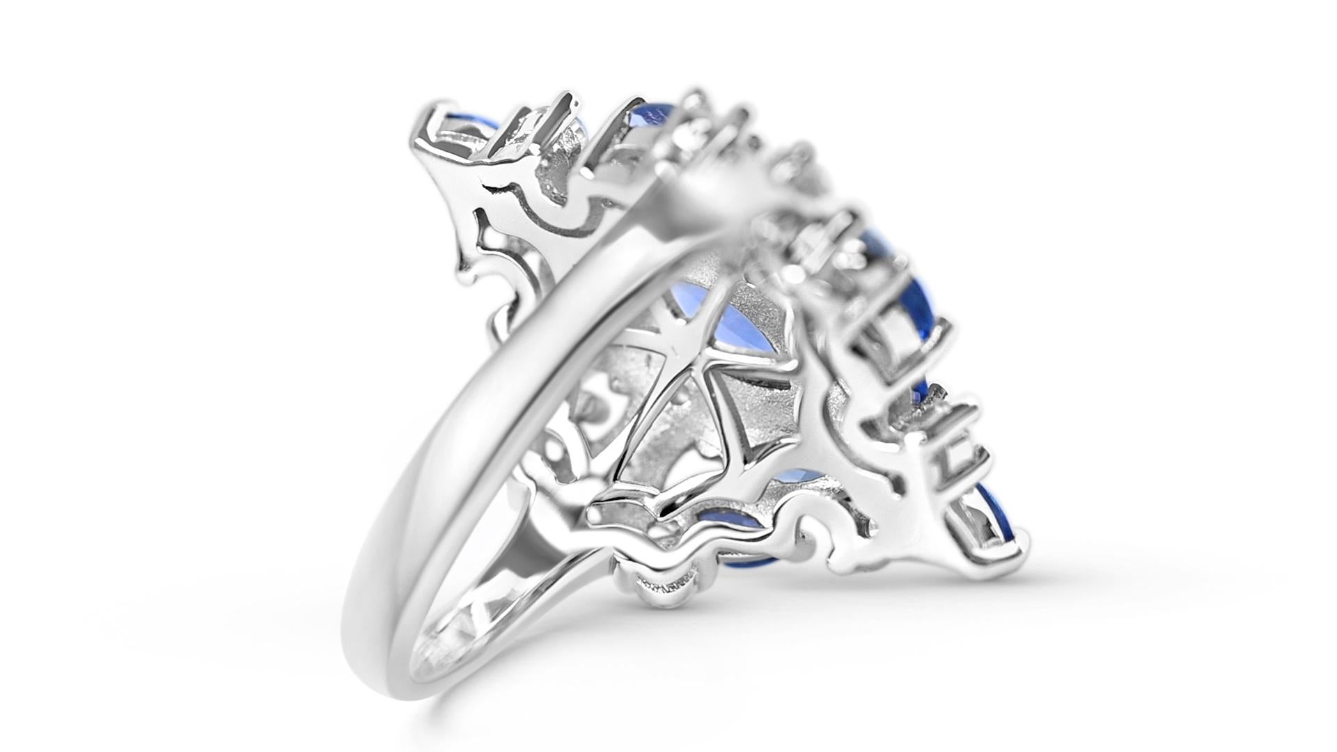 Art Deco Natural Tanzanite 925 Sterling Silver Ring December Birthstone Jewelry Gift Her For Sale