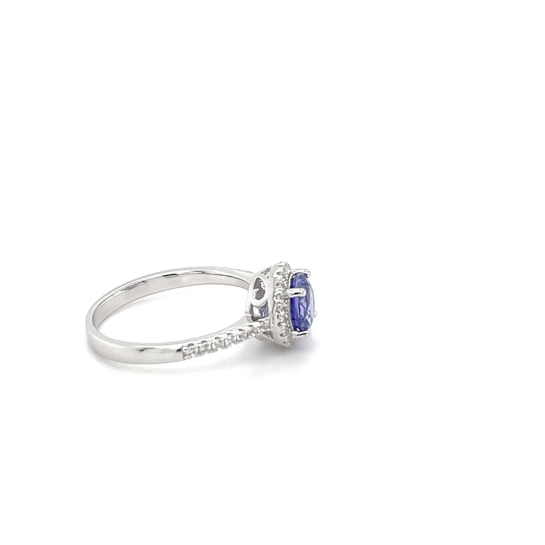 Tanzanita natural Anillo de plata de ley 925 Piedra de nacimiento de diciembre Joyería Regalo para ella Art Decó en venta