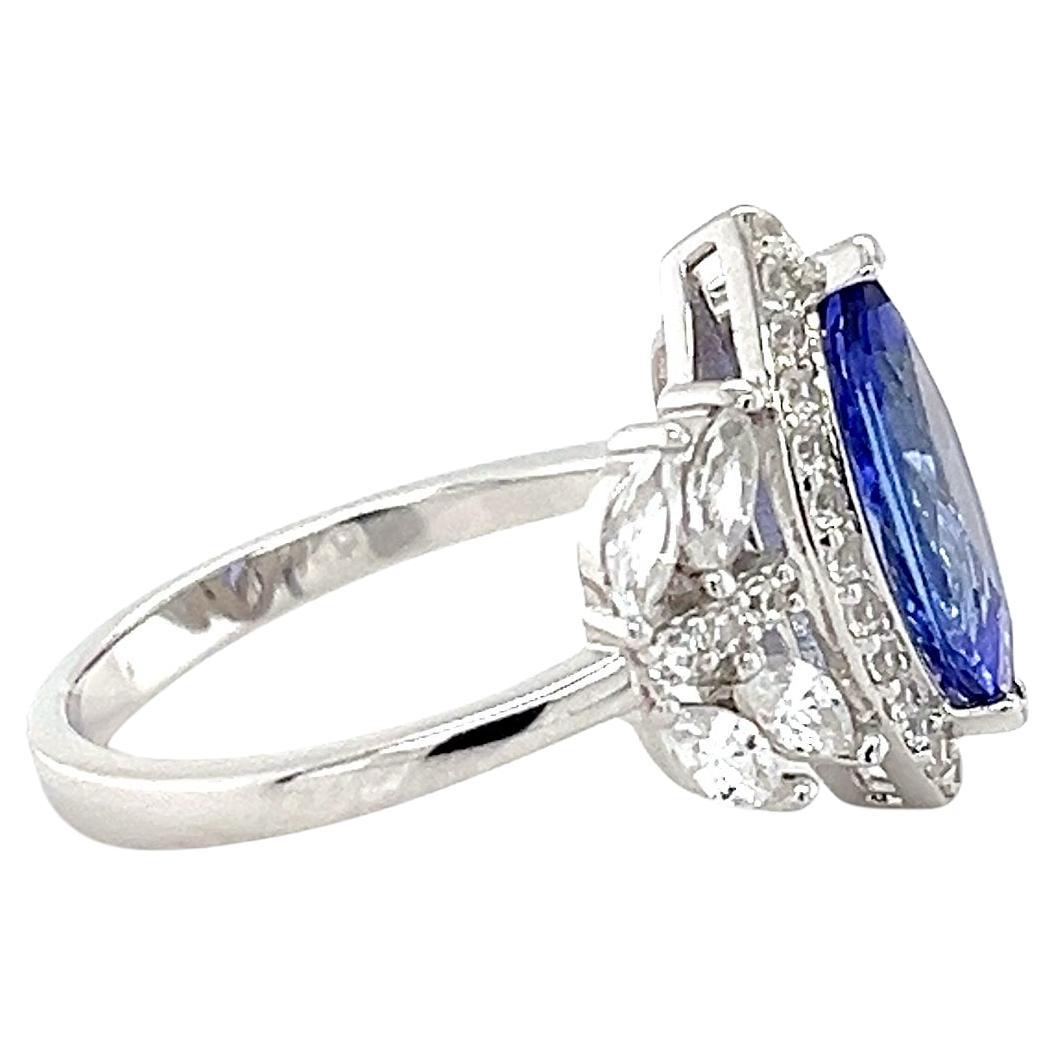 Tanzanita natural Anillo de plata de ley 925 Piedra de nacimiento de diciembre Joyería Regalo para ella Corte marquesa en venta