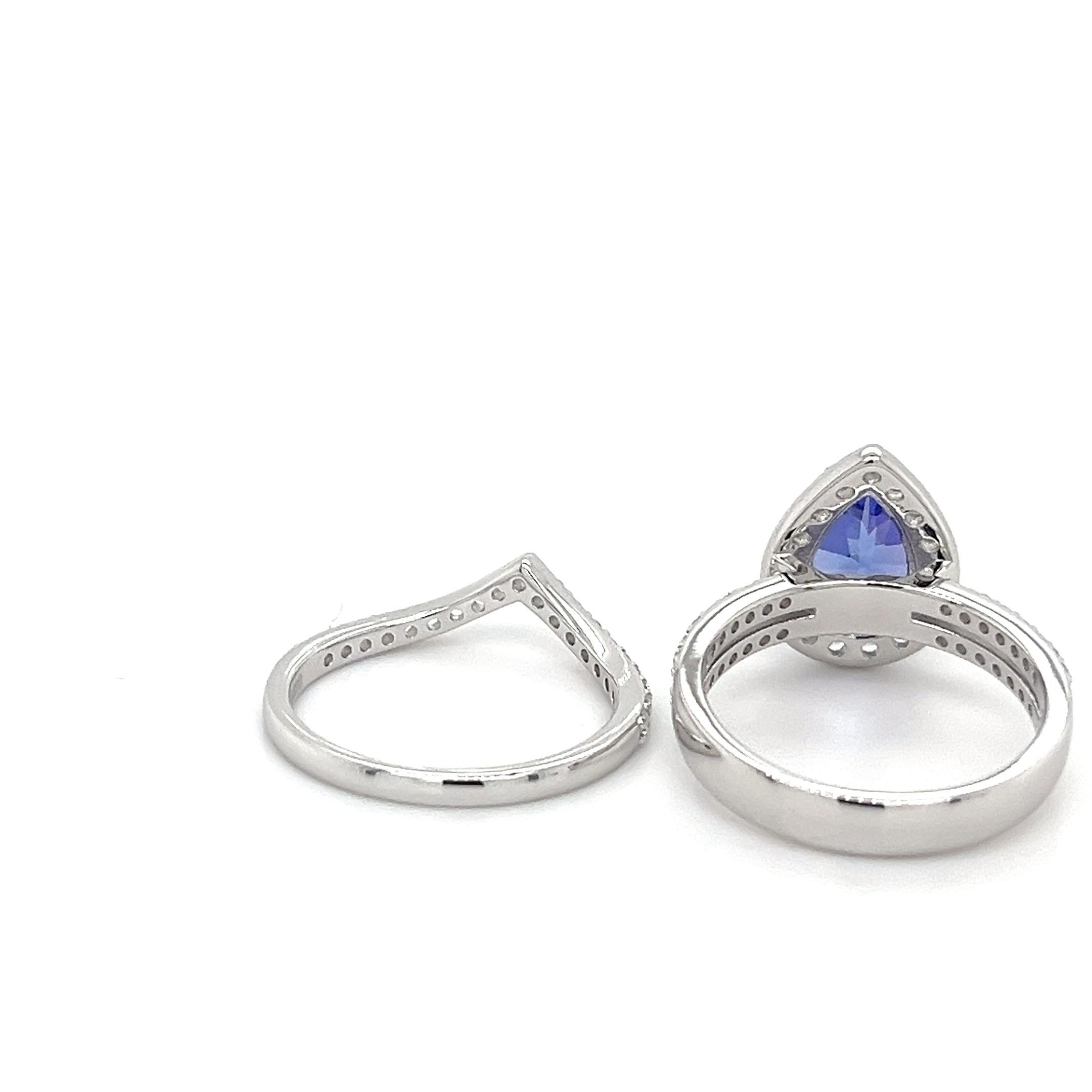 Tanzanita natural Anillo de plata de ley 925 Piedra de nacimiento de diciembre Joyería Regalo para ella Corte pera en venta