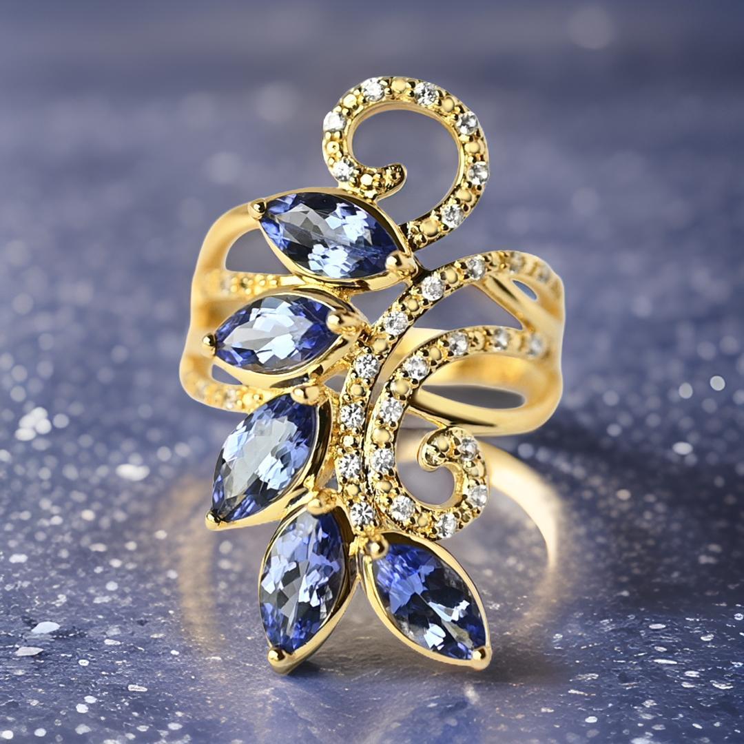 Nature Tanzanite 925 Sterling Silver Ring December Birthstone Jewelry Gift Her Neuf - En vente à New York, NY