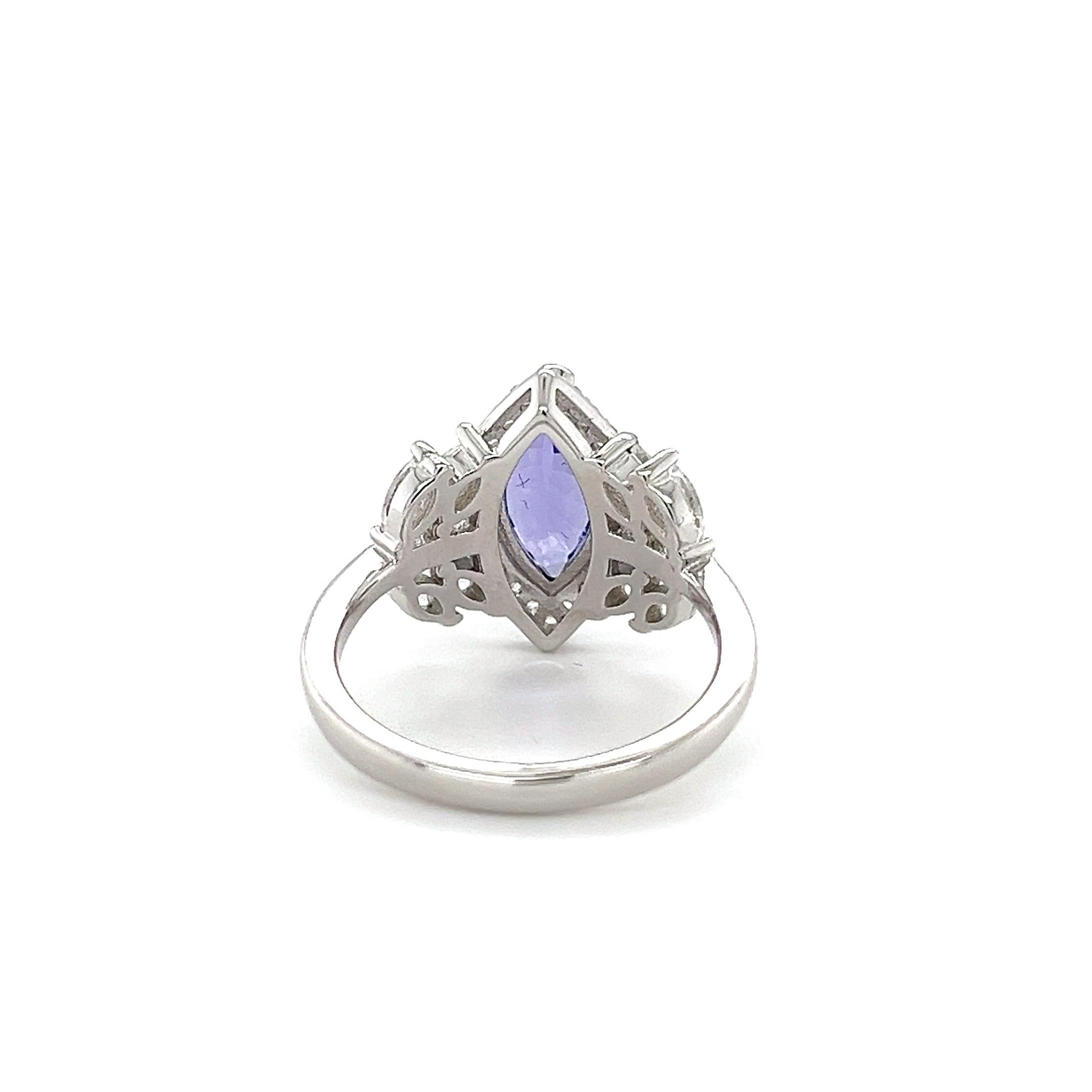 De las mujeres Tanzanita natural Anillo de plata de ley 925 Piedra de nacimiento de diciembre Joyería Regalo para ella en venta