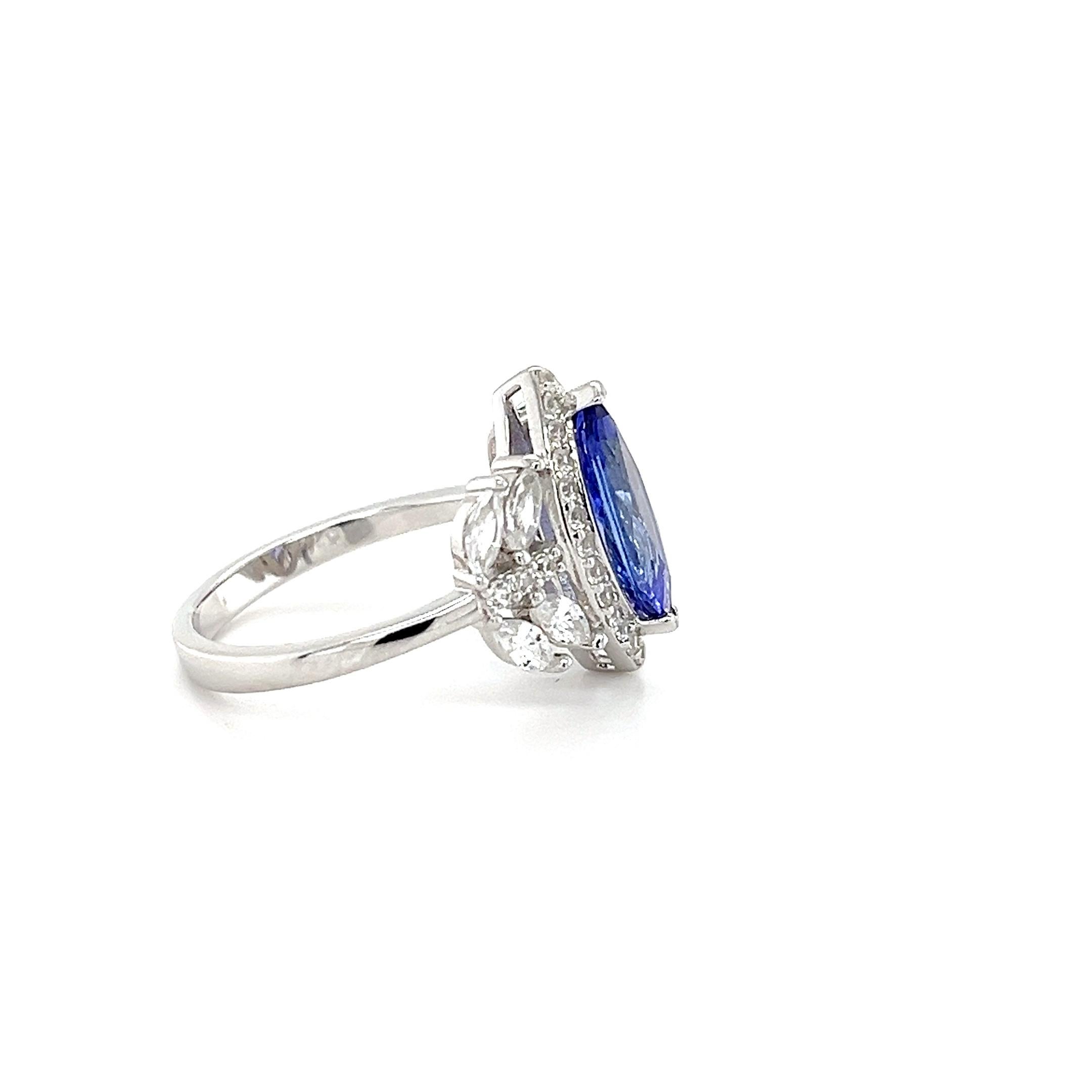 Tanzanita natural Anillo de plata de ley 925 Piedra de nacimiento de diciembre Joyería Regalo para ella en venta 1
