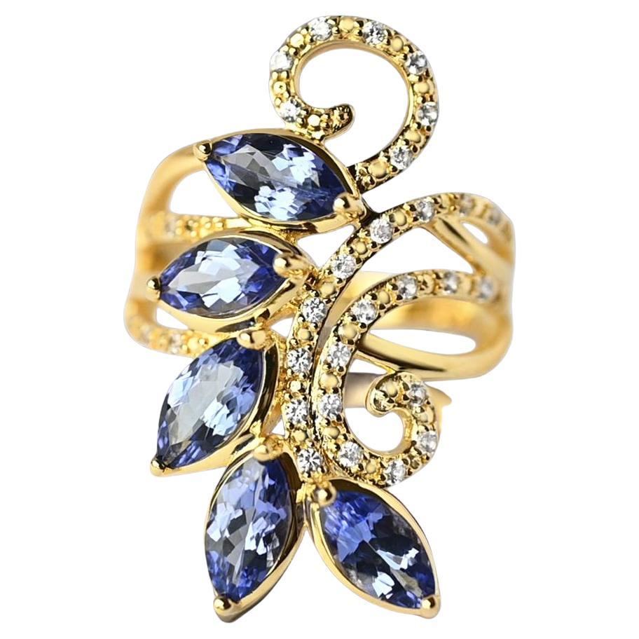 Tanzanita natural Anillo de plata de ley 925 Piedra de nacimiento de diciembre Joyería Regalo para ella
