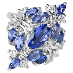 Tanzanita natural Anillo de plata de ley 925 Piedra de nacimiento de diciembre Joyería Regalo para ella