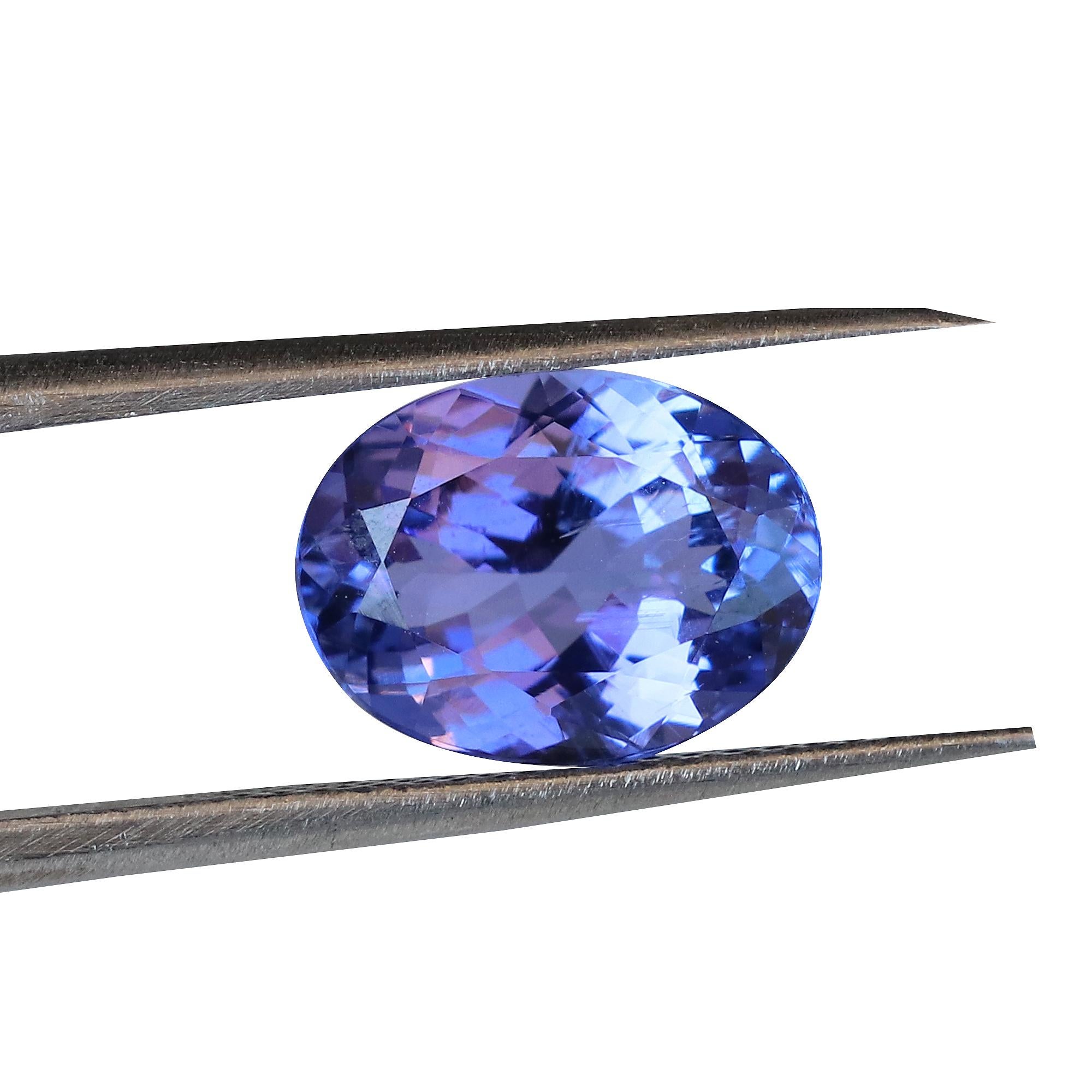 Art Deco Natural Tanzanite 9x11mm AAA Oval Loose Gemstone December Birthstone 3.90 Cts For Sale