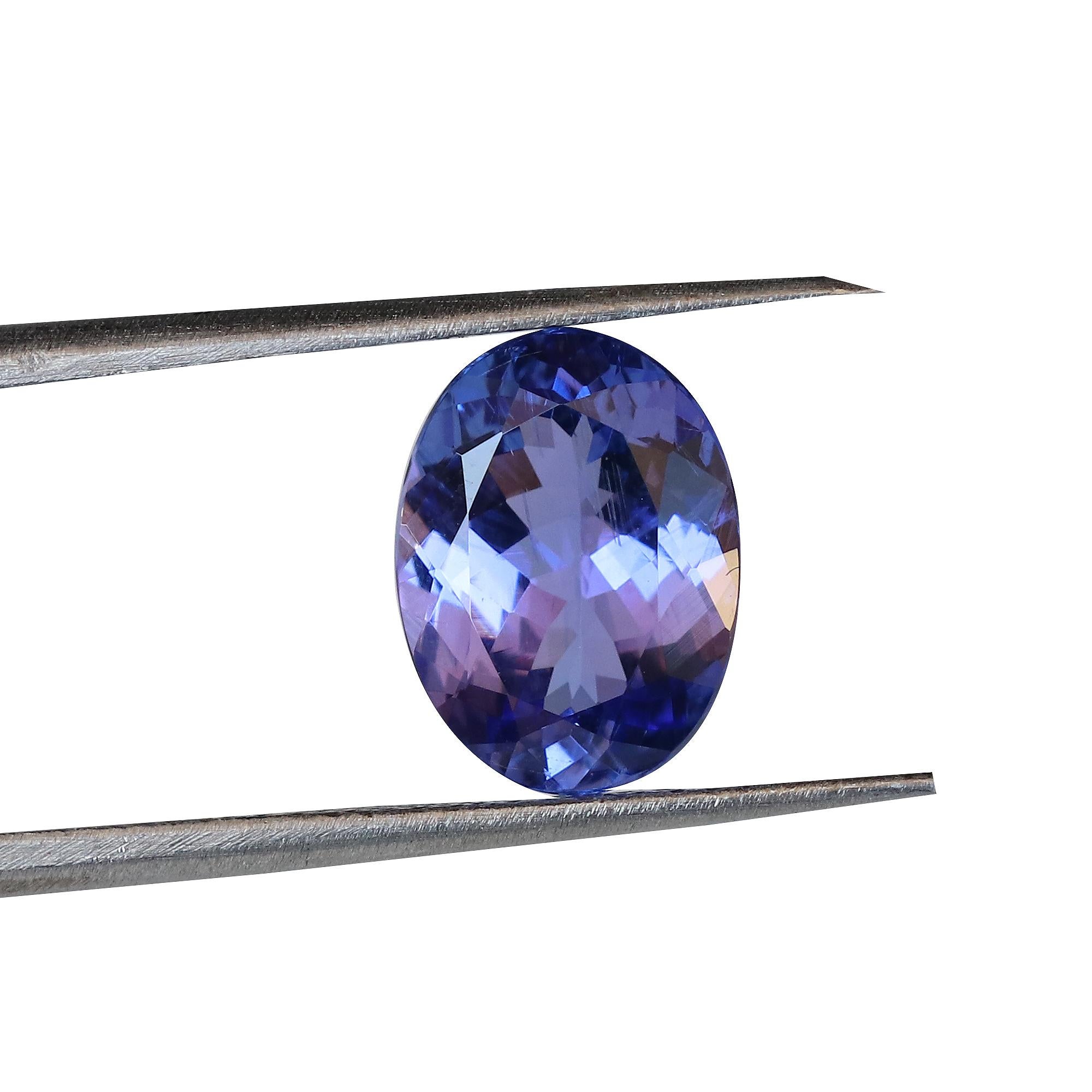 Oval Cut Natural Tanzanite 9x11mm AAA Oval Loose Gemstone December Birthstone 3.90 Cts For Sale