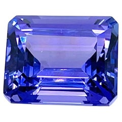 Tanzanite naturelle AAAA, taille émeraude 25,47 carats, pierre de naissance de décembre