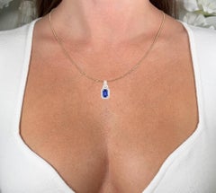 Tanzanite Necklace With Diamonds 2.09 Carats 14K Yellow Gold