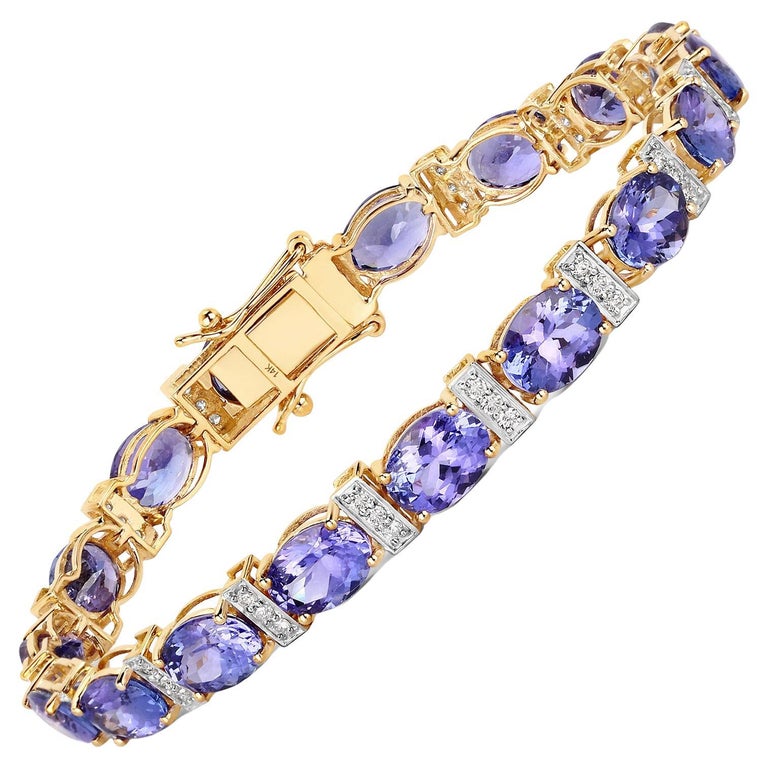 Tanzanite and diamond tennis bracelet Clearance