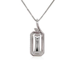 Natürlicher Tansanit und weißer Diamant in Platin Anhänger mit Kette