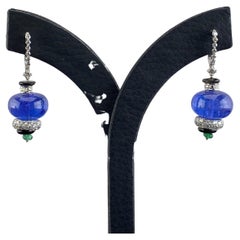 Natural Tanzanite Beaded Dangle Drop Earrings