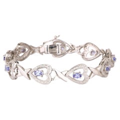 Natural Tanzanite Bracelet With White Topaz 2.27 Carats Sterling Silver