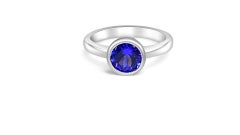 Natural Tanzanite Bridal Women's Ring Round Shape 1.30 Cts of Engagement Ring