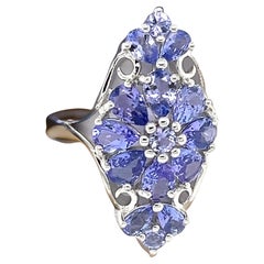 Bague de naissance de décembre en argent sterling 925 avec tanzanite naturelle
