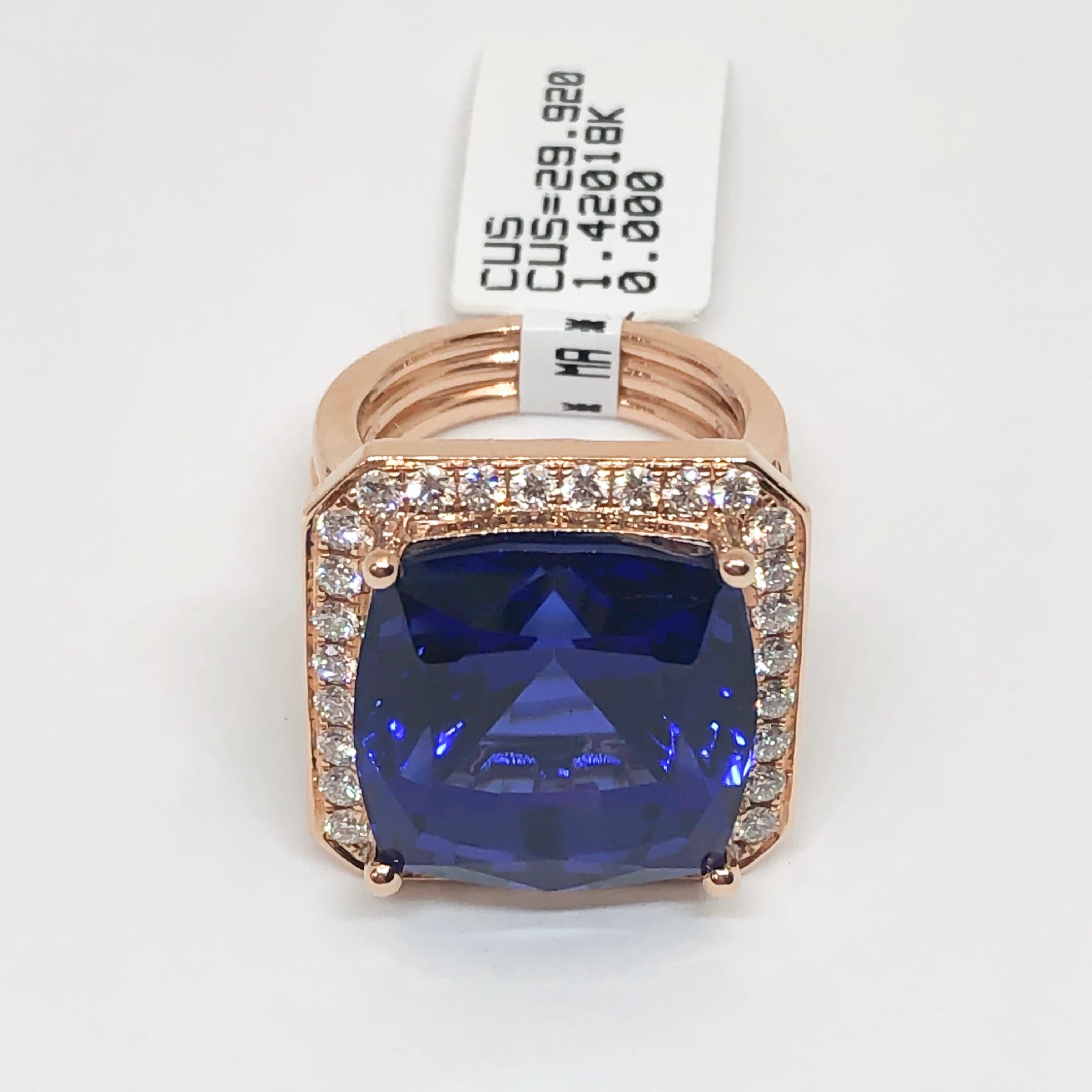 cushion cut tanzanite ring