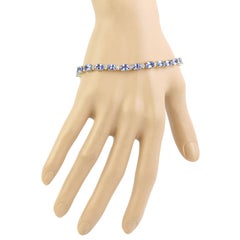 Natural Tanzanite Diamond Bracelet in 14 Karat Solid Yellow Gold
