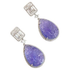 Natural tanzanite diamond earring in 18k gold
