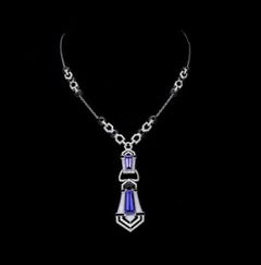 Natürliche Tansanit & Diamant Halskette in 18k Gold