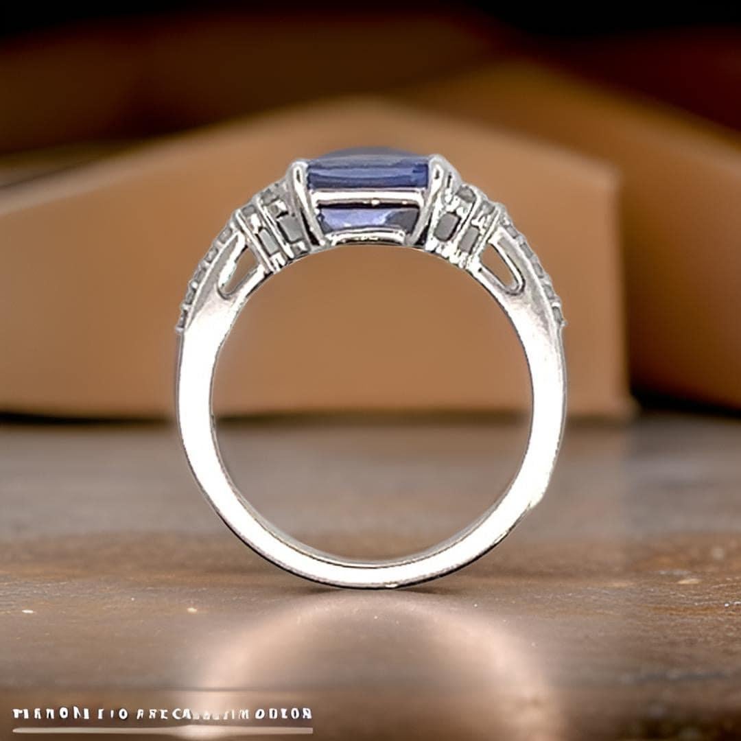 Anillo Diamante Tanzanita Natural 6.25 Oro 14k 1.79 TCW Certificado en Nuevo estado para la venta en Brooklyn, NY