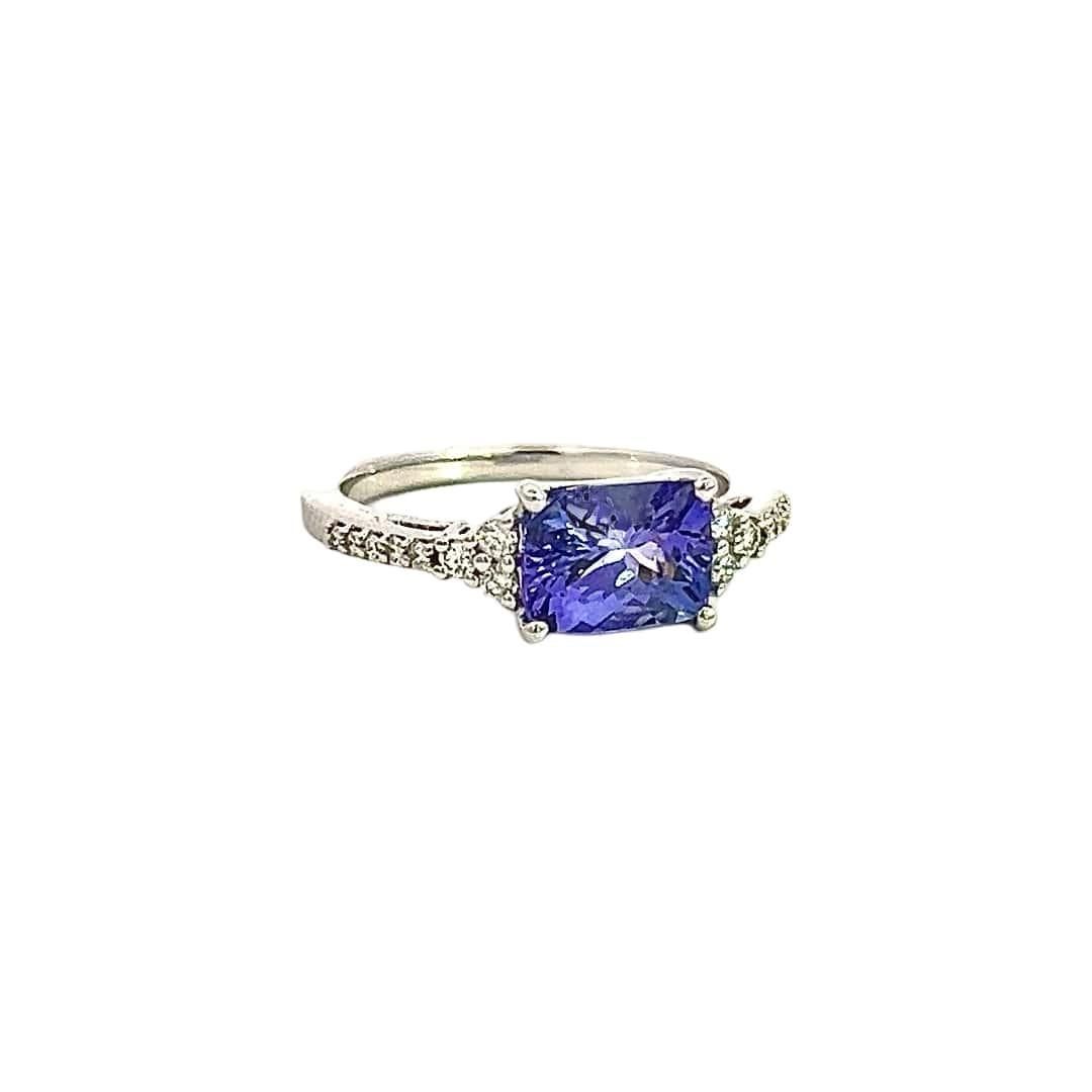 Anillo Diamante Tanzanita Natural 6.25 Oro 14k 1.79 TCW Certificado en venta 1