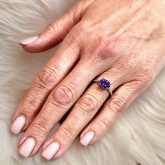 Natural Tanzanite Diamond Ring 6.5 14k WG 2.05 TCW Certified