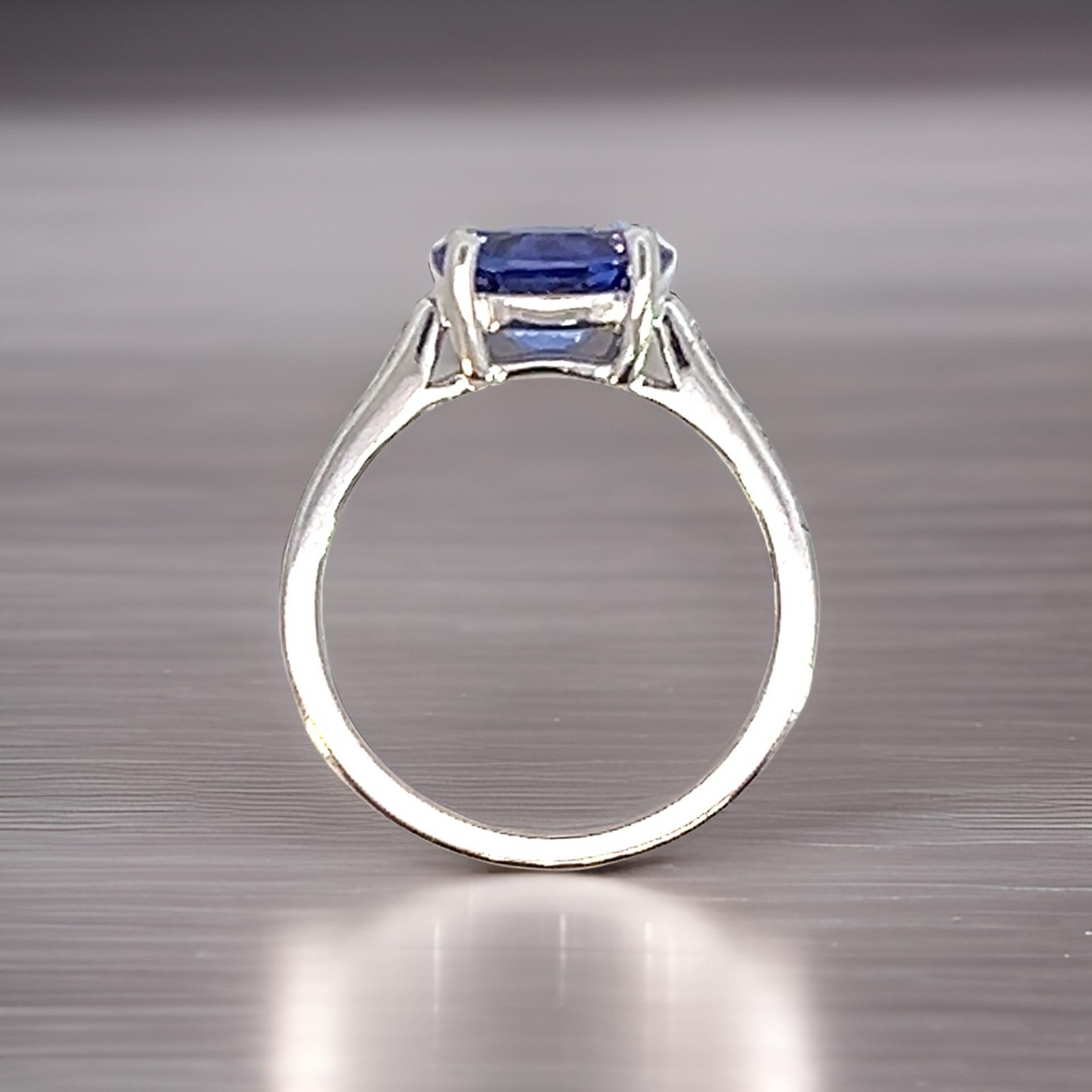 Natural Tanzanite Diamond Ring 6.5 14k WG 2.05 TCW Certified For Sale 3