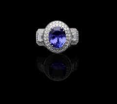 Bague en or 18k Nature 2.65Cts Tanzanite & 1.8Cts Diamant