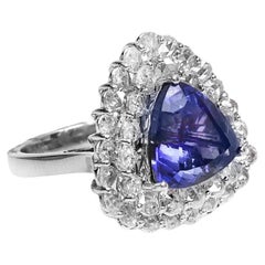 Natürlicher Tansanit-Diamantring aus 18 Karat Gold