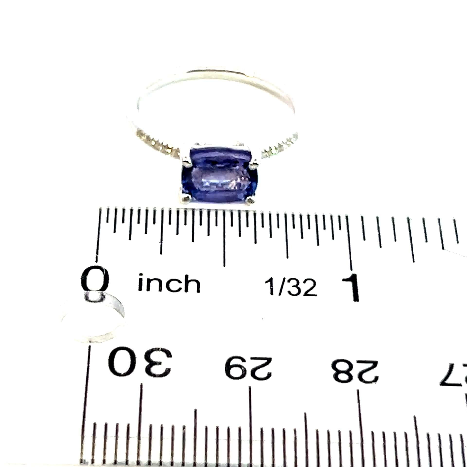 Anello con diamante di tanzanite naturale misura 6,5 in oro 14k W 1,79 TCW certificato in vendita 6