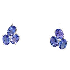Natural Tanzanite Diamond Stud Earrings 14k Gold 6.15 TCW Certified