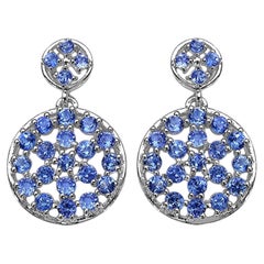 Natürliche Tansanit-Ohrringe 2.9 Karat Sterling Silber