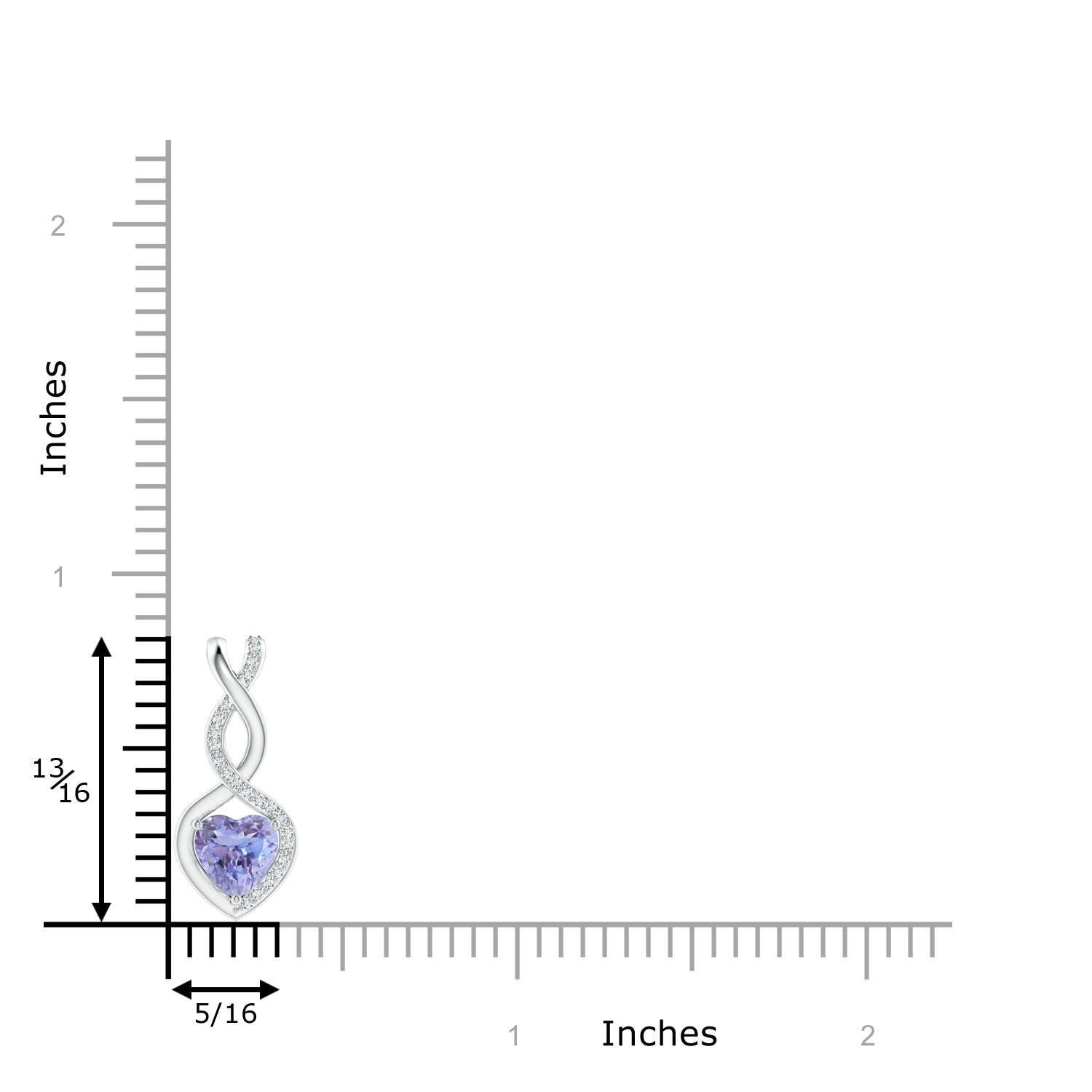 Natural Tanzanite Infinity Heart Pendant with Diamonds in 14K White Gold In New Condition For Sale In Los Angeles, CA