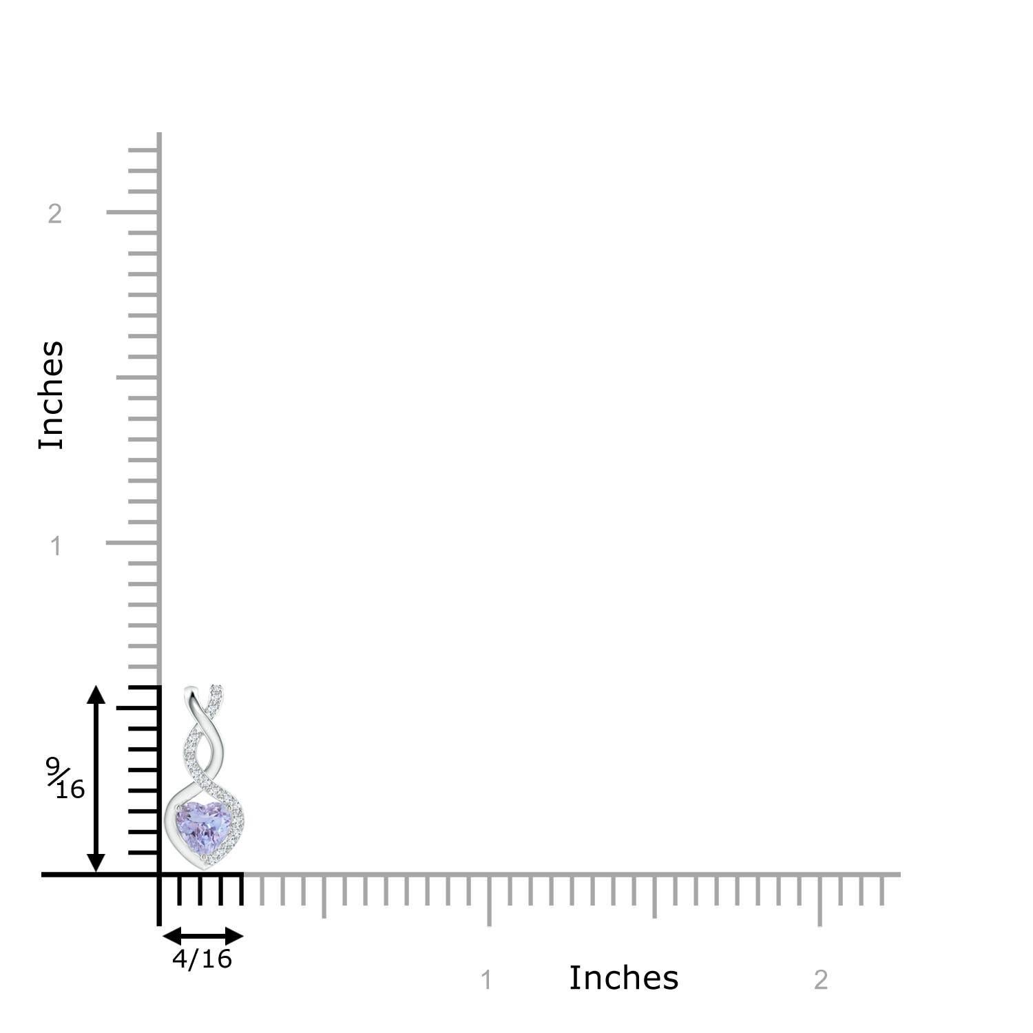 Ciondolo cuore infinito in tanzanite naturale con diamanti in platino In condizioni Nuovo in vendita a Los Angeles, CA