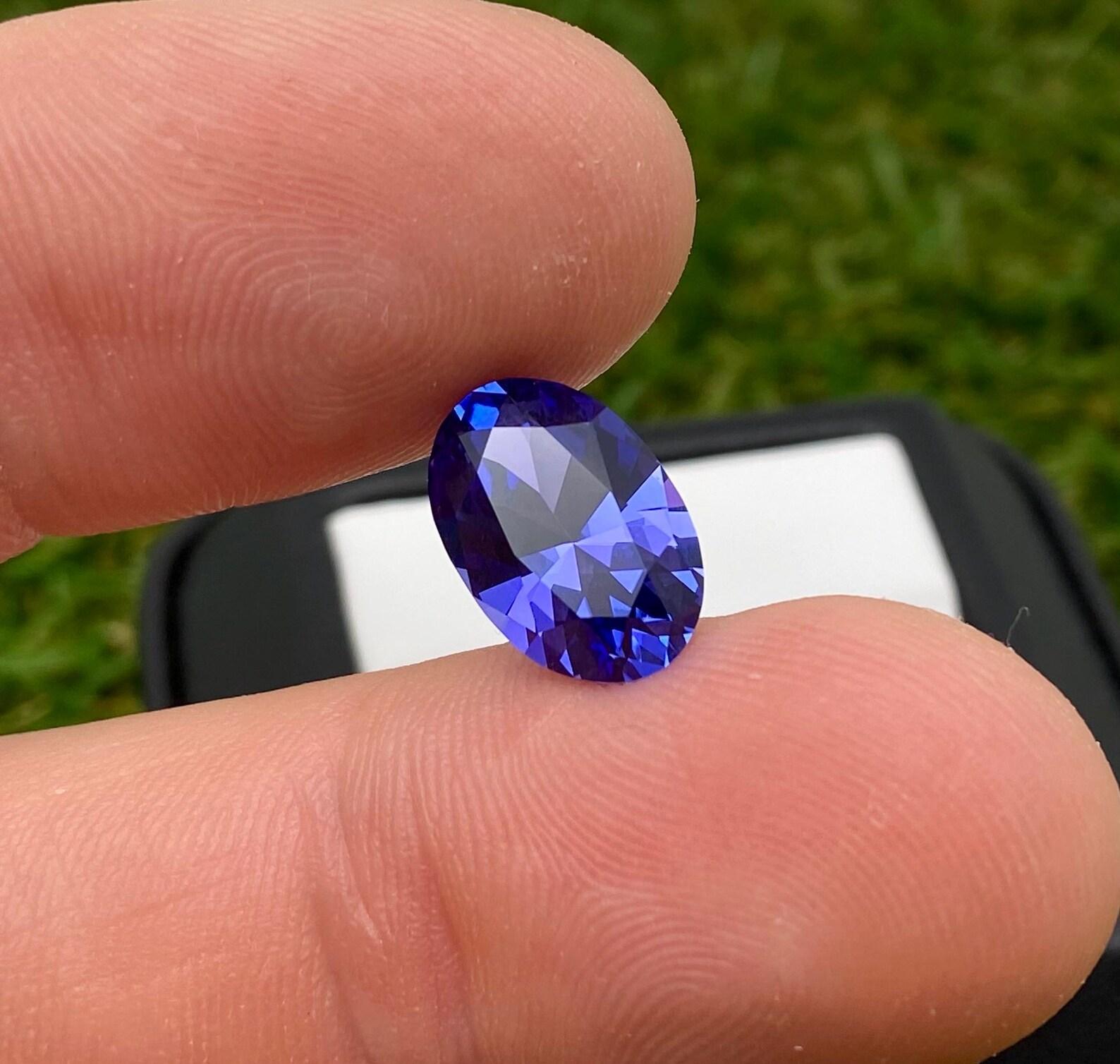 Gema suelta de tanzanita natural 5,49 ct, ovalada, certificado, ¡excelente talla! en venta 5