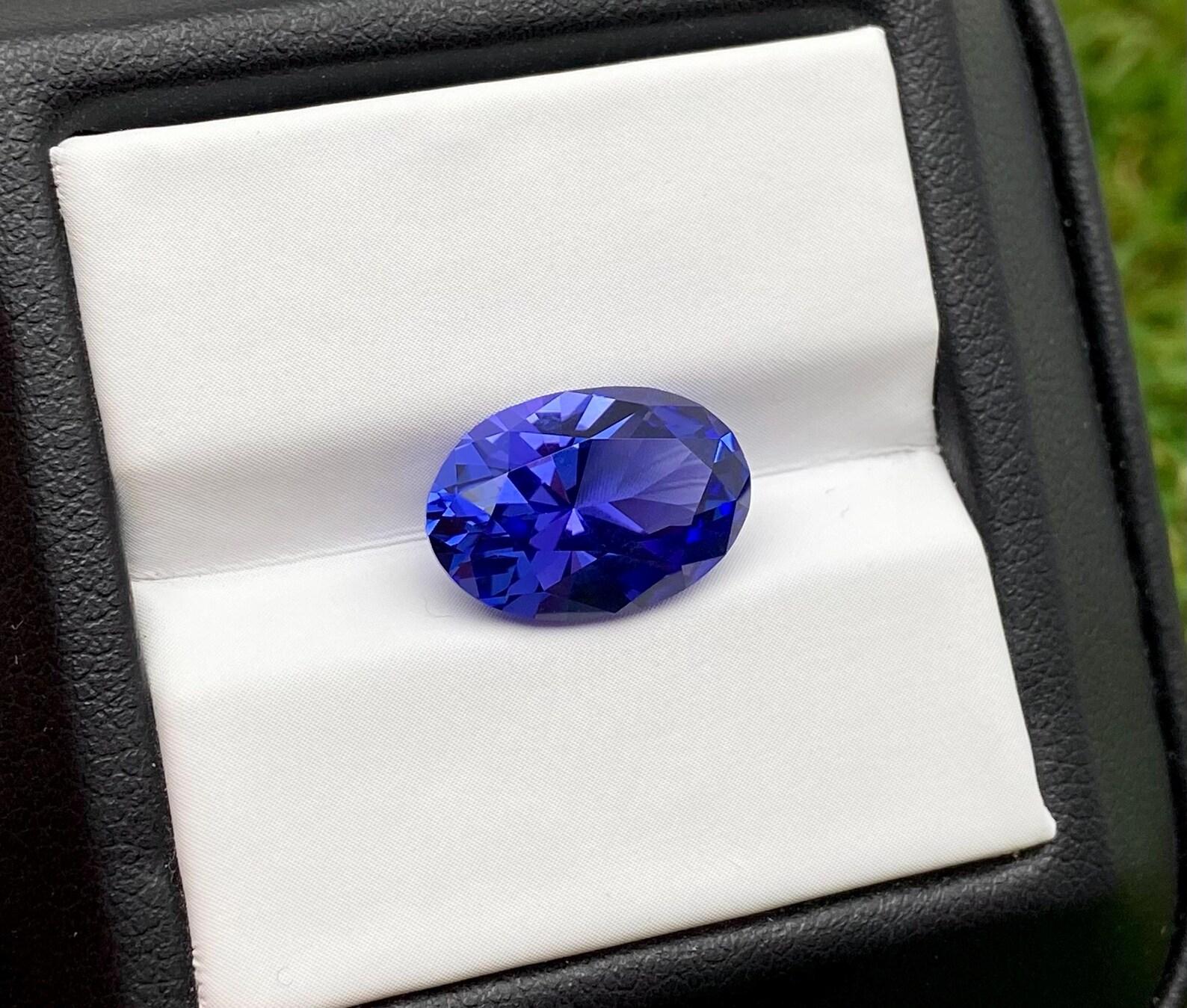 Gema suelta de tanzanita natural 5,49 ct, ovalada, certificado, ¡excelente talla! en venta 1