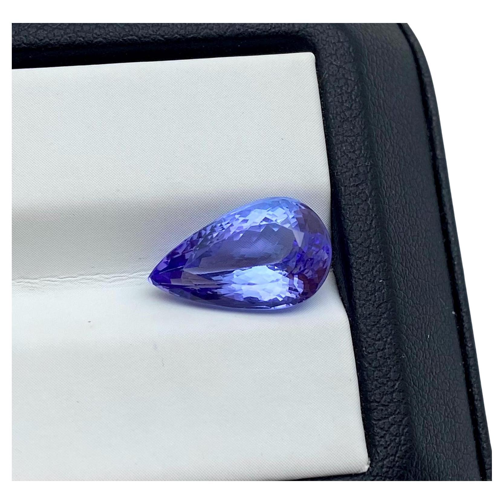 Natural Tanzanite lose gemstone 4.73 ct., Pear cut, Certificate GFCO, Tanzania