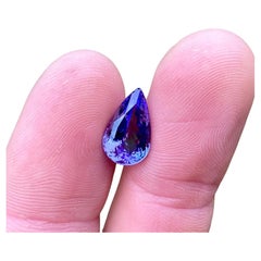 Pierre précieuse de tanzanite naturelle de 4,73 carats, taille poire, certificat GFCO, Tanzanie